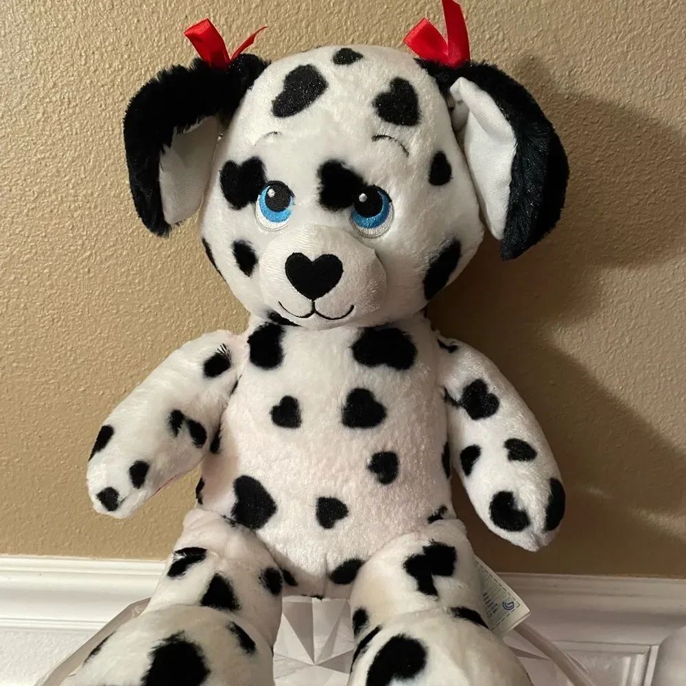 Dalmation Dog Black Hearts Build a Bear Plush Dog 2014 CUTEEE!